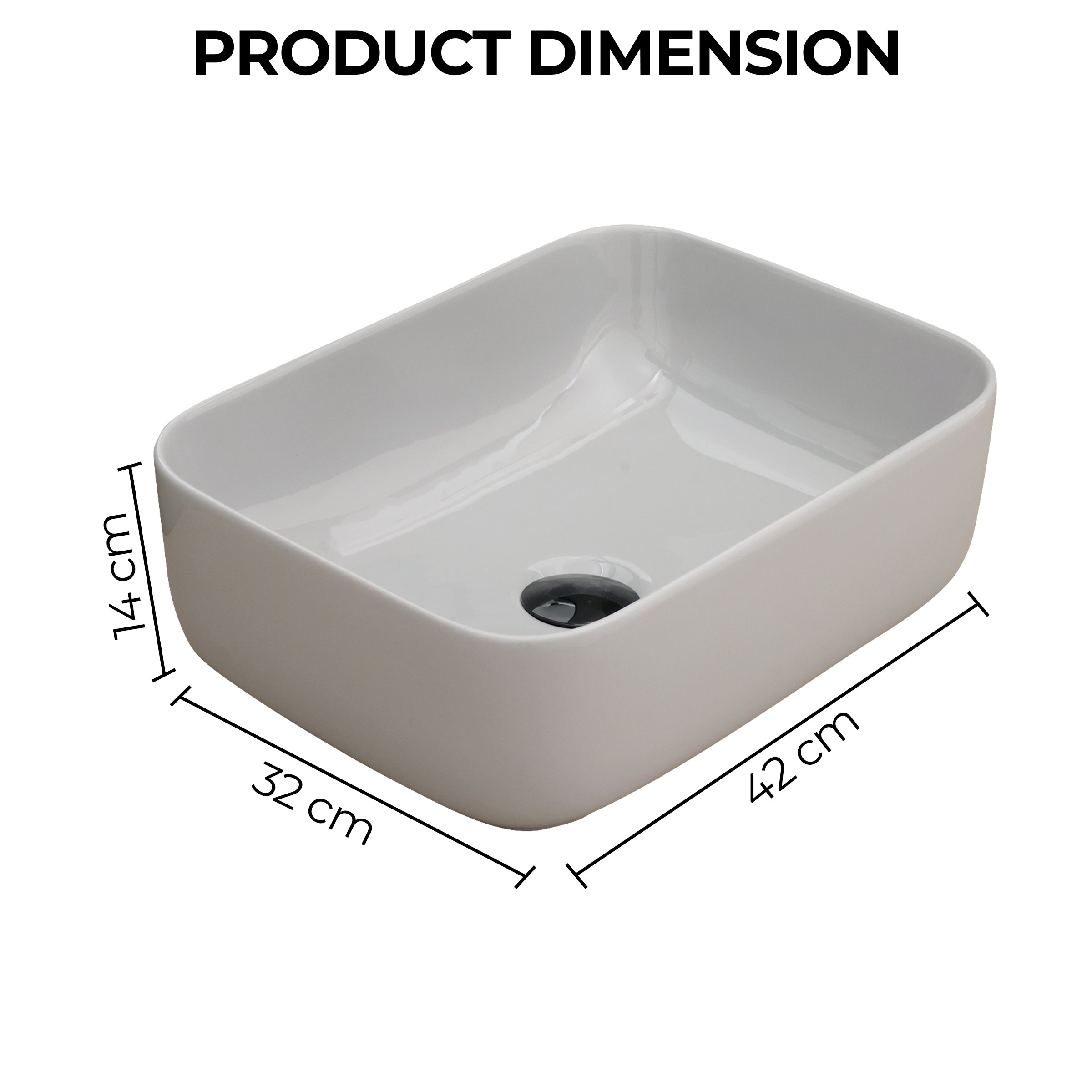 Ceramic Table Top Designer Basin - Life Time Coating Warranty - MINI SPADE 302