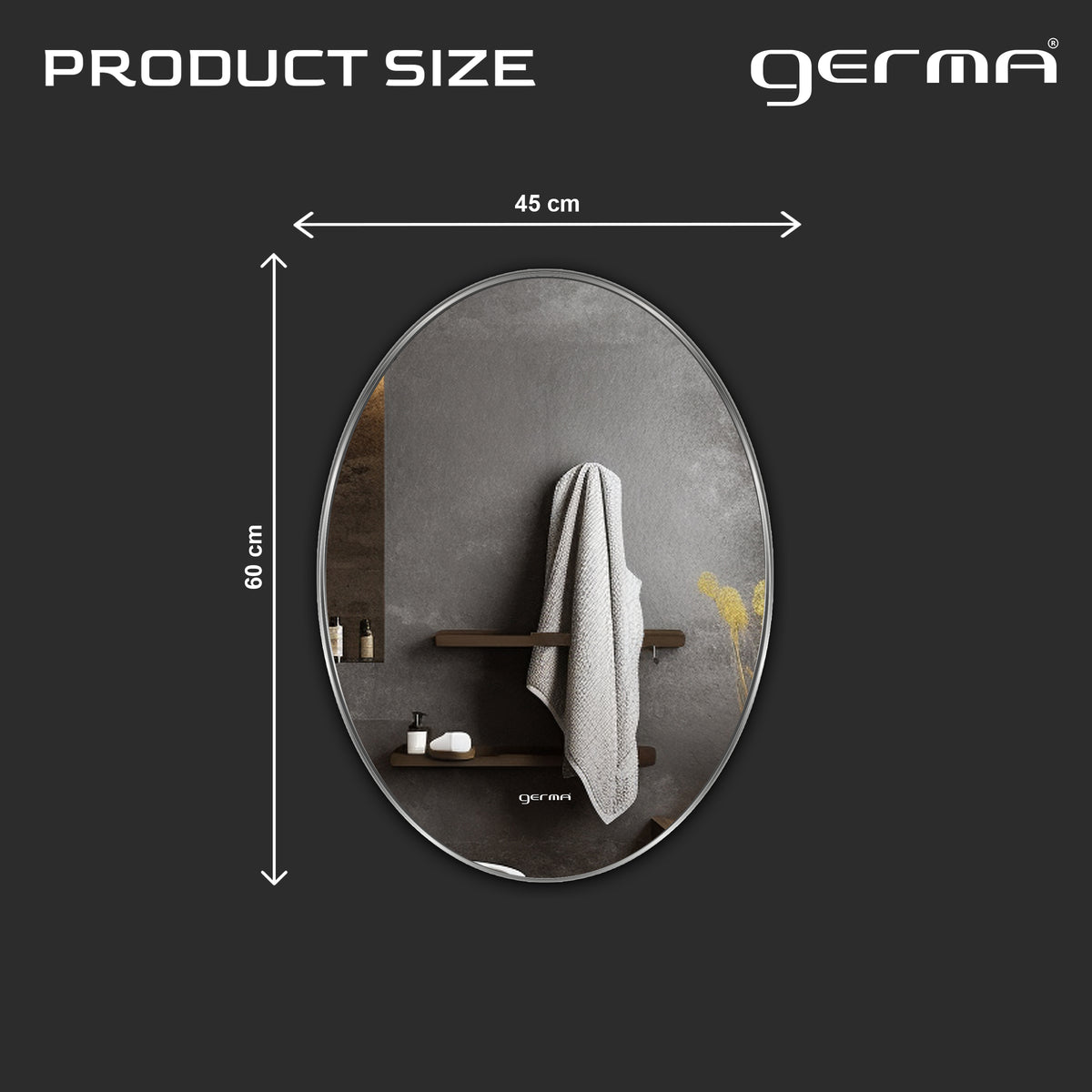 Wall Mounted Mirror - Oval Shape
