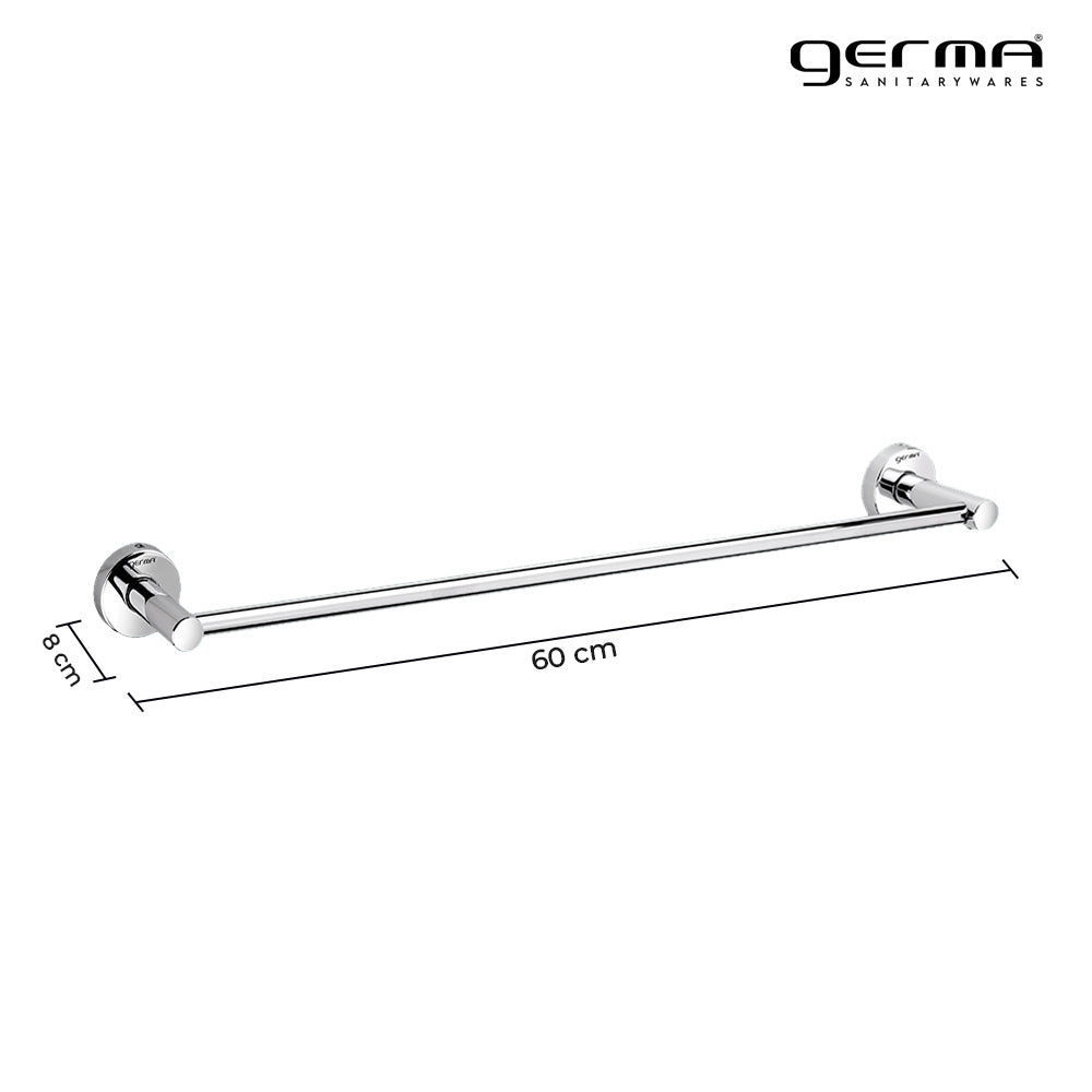 Germa Sanitarywares 304 Stainless Steel Towel Hanger for Bathroom | Towel Bar for Wash Room | Towel Rail | Towel Rod | Bathroom Accessories (Chrome) - TR 9123 Towel Rail