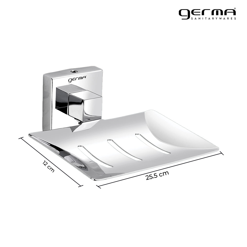 Germa Sanitarywares 304 Stainless Steel Soap Dish Holder for Bathroom | Soap Case for Wash Room | Soap Stand | Bathroom Accessories (Chrome) - TR 9145 Soap Dish