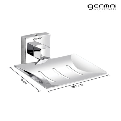 Germa Sanitarywares 304 Stainless Steel Soap Dish Holder for Bathroom | Soap Case for Wash Room | Soap Stand | Bathroom Accessories (Chrome) - TR 9145 Soap Dish