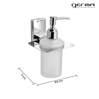 304 Stainless Steel Liquid Soap Dispenser for Bathroom | Shampoo Conditioner Holder | Handwash Dispenser | Bathroom Accessories (Chrome) - TR 9114 Liquid Soap Dispenser (Glass)