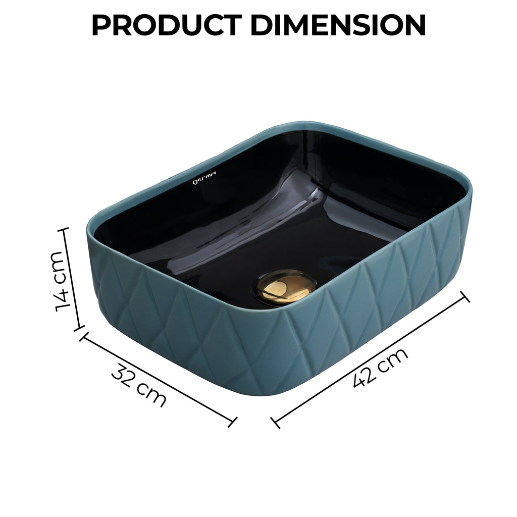 Ceramic Table Top Designer Basin - Life Time Coating Warranty - MINI SPADE 104