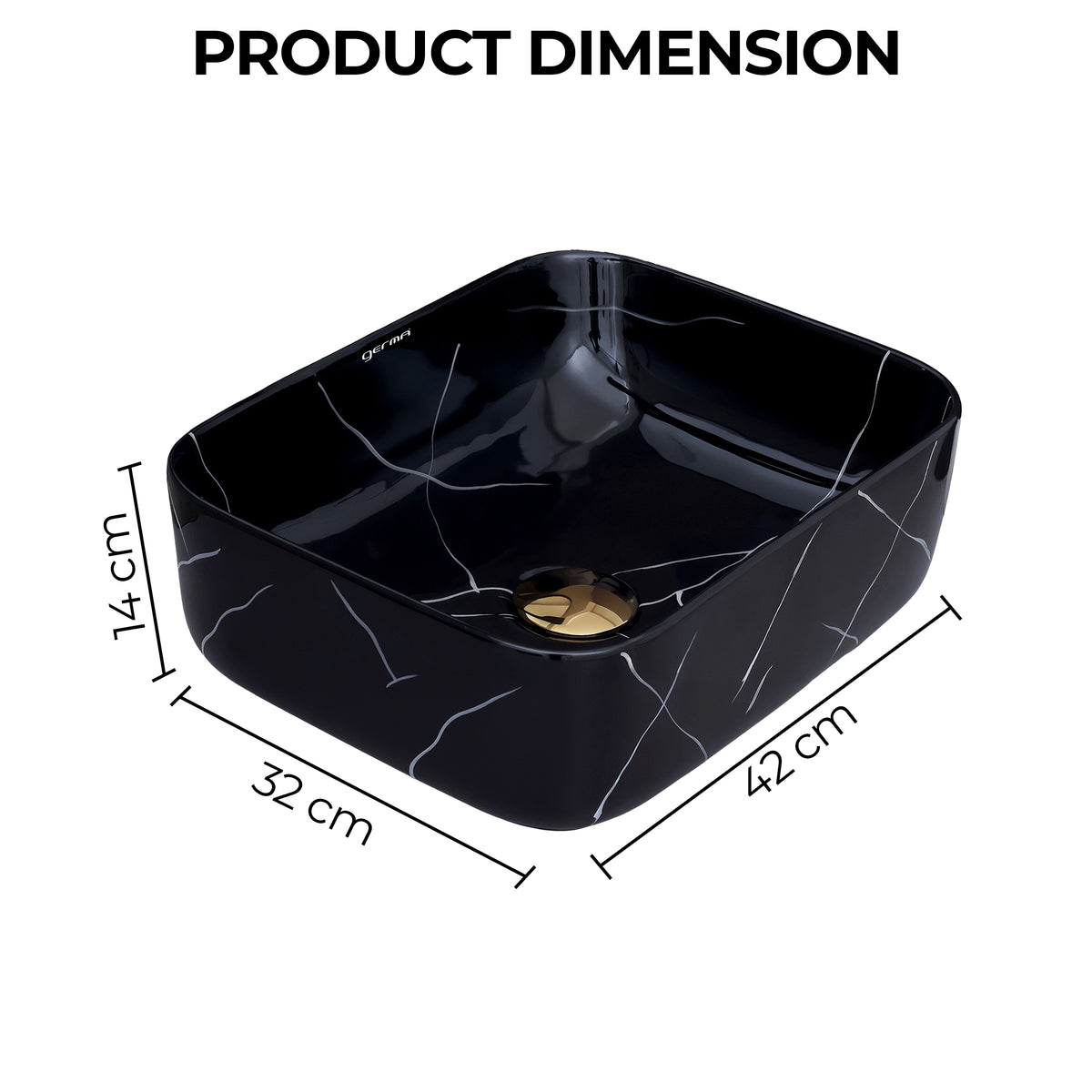 Ceramic Table Top Designer Basin - Life Time Coating Warranty - MINI SPADE 160