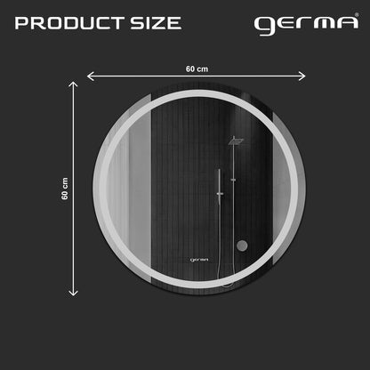 Wall Mounted Frosted Mirror - Round Shape