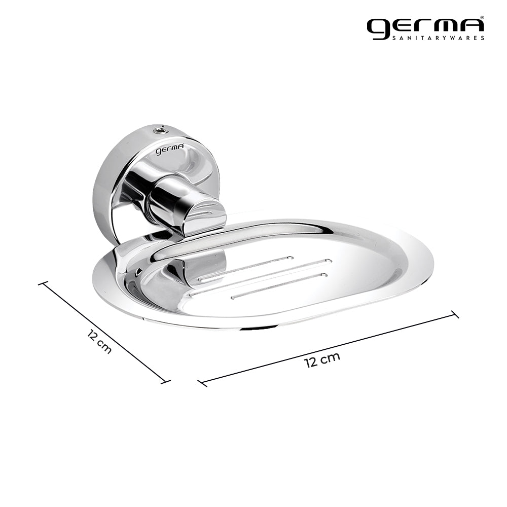 Germa Sanitarywares 304 Stainless Steel Soap Dish Holder for Bathroom | Soap Case for Wash Room | Soap Stand | Soap Dish | Bathroom Accessories (Chrome) - TR 9125 Soap Dish