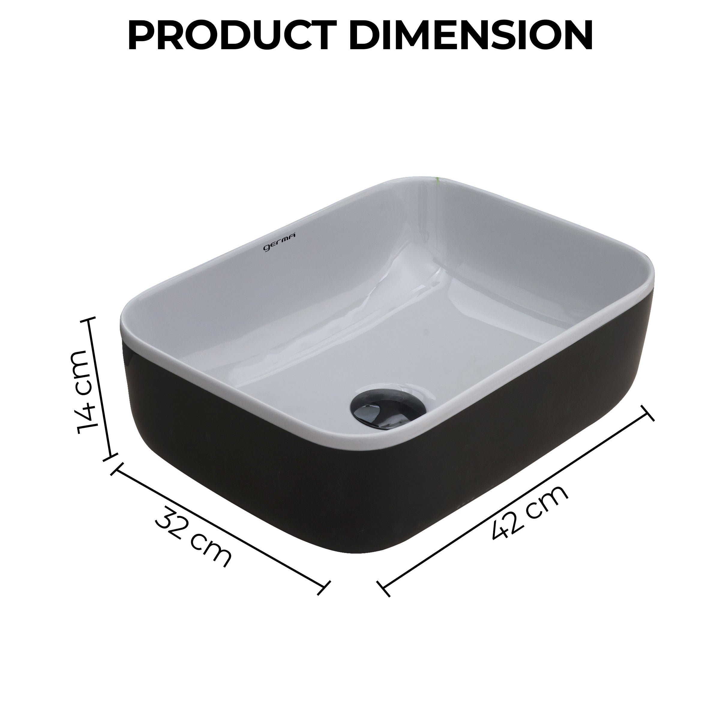 Ceramic Table Top Designer Basin - Life Time Coating Warranty - MINI SPADE 102