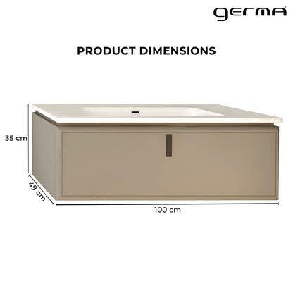 Vanity Cabinet with Washbasin - Tinos 1000 Khaki
