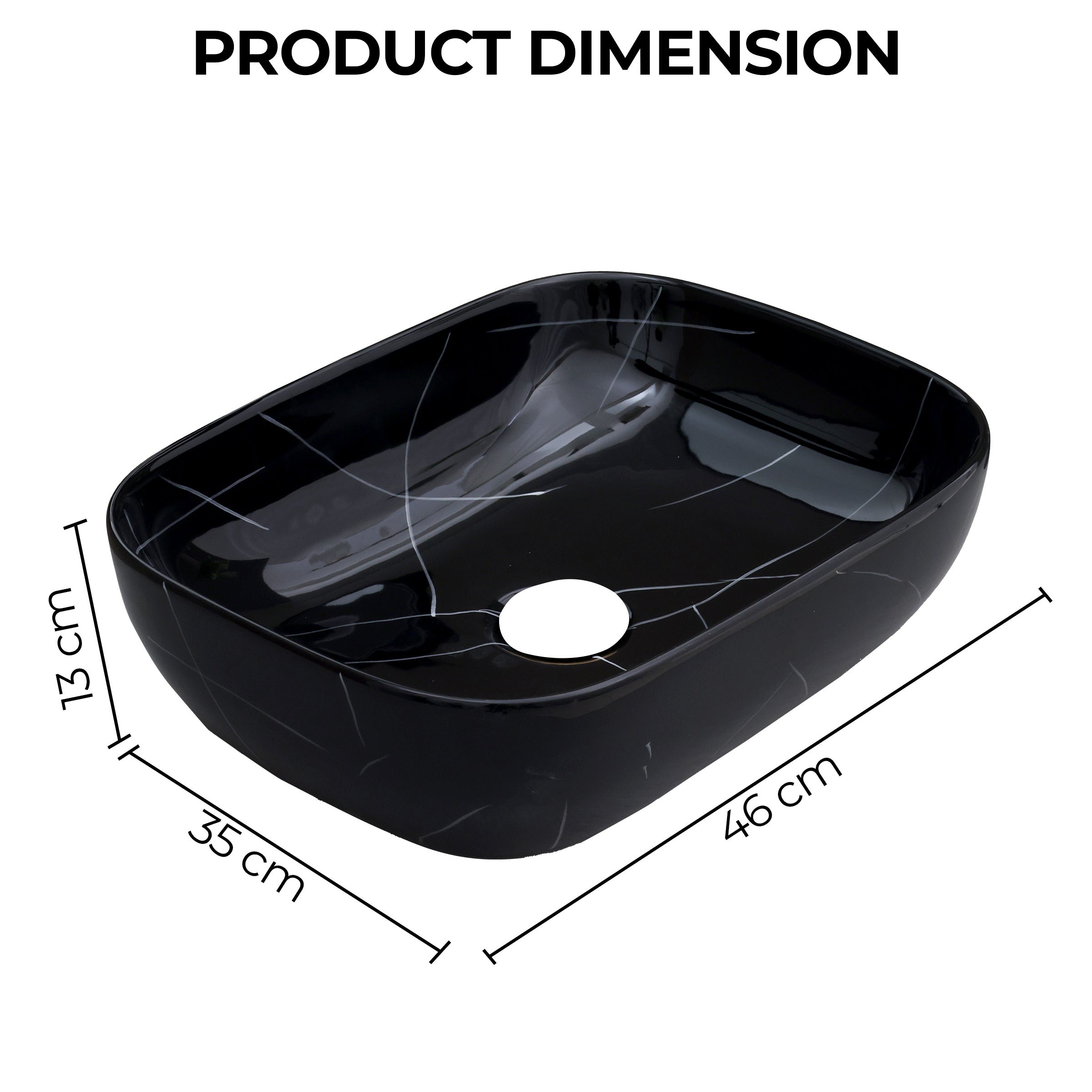 Ceramic Table Top Designer Basin - Life Time Coating Warranty - STELLAR 160