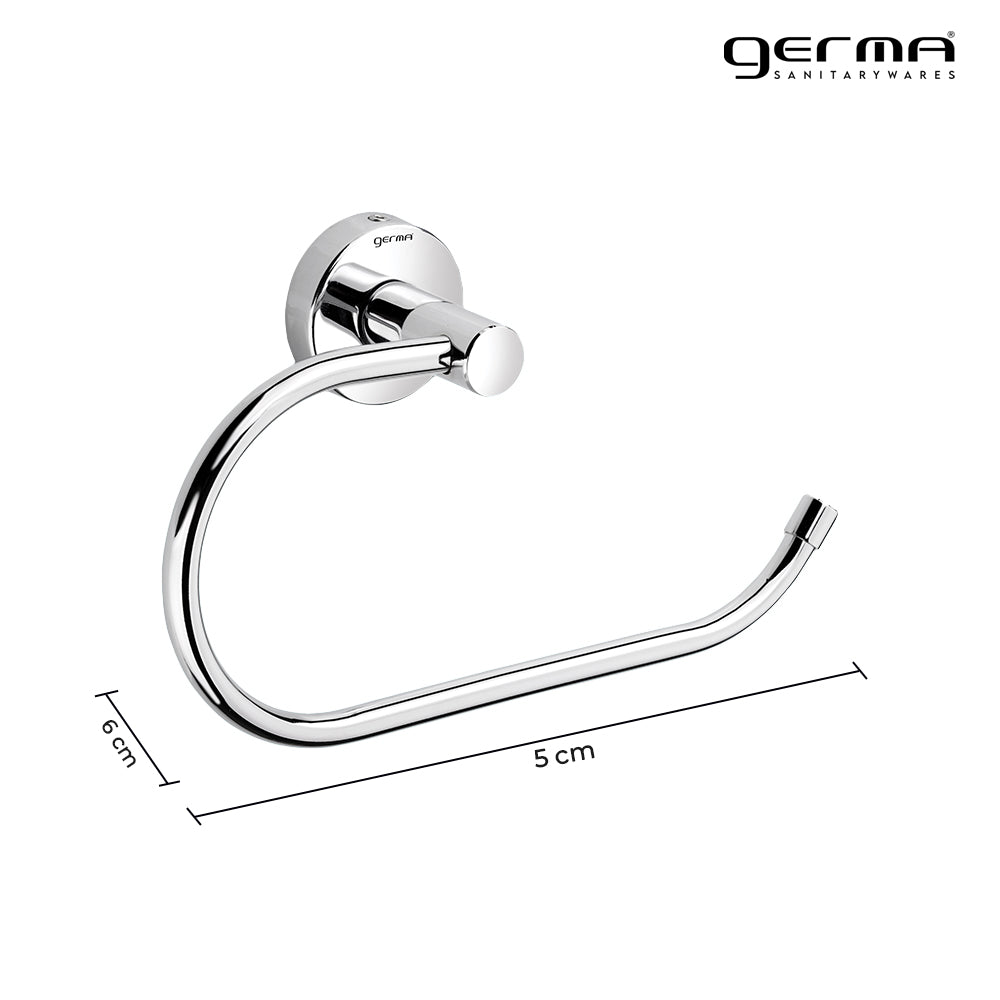 Germa Sanitarywares 304 Stainless Steel Towel Ring for Bathroom | Napkin Hanger for Washbasin | Towel Holder | Napkin Hanger | Bathroom Accessories (Chrome) - TR 9124 Towel Ring