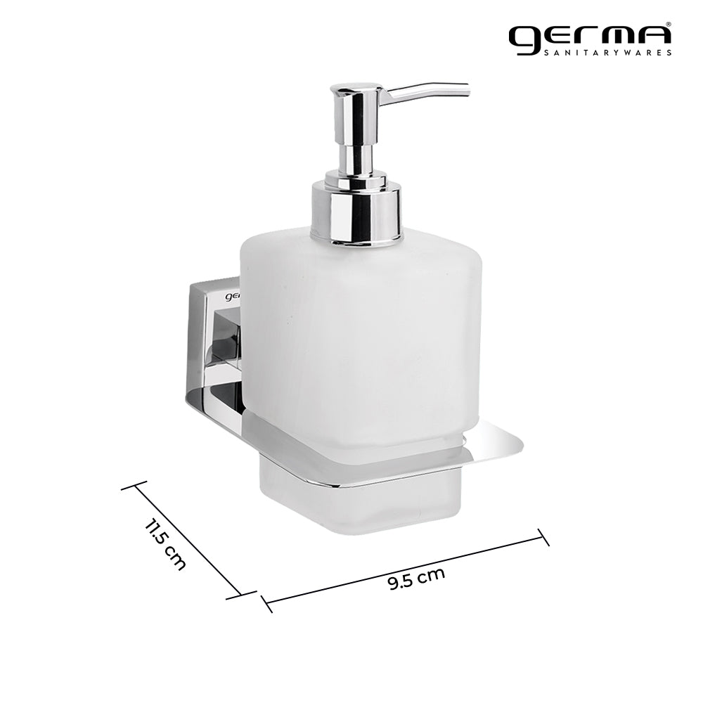 304 Stainless Steel Liquid Soap Dispenser for Bathroom | Shampoo Conditioner Dispenser | Handwash Holder | Bathroom Accessories (Chrome) - TR 9154 Liquid Soap Dispenser (Glass)
