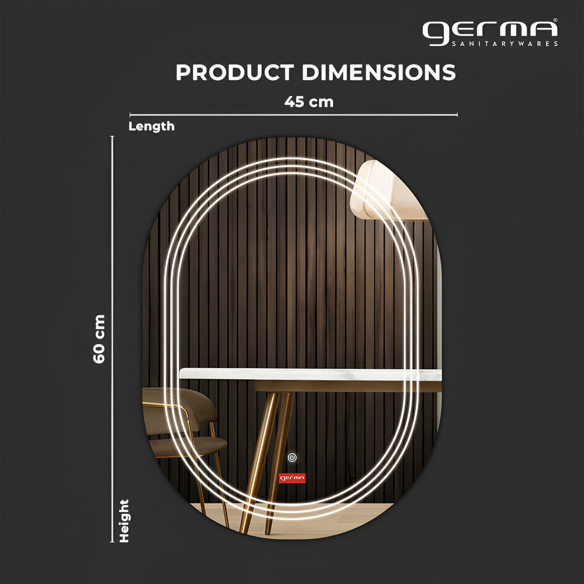 Lighting Mirror - Capsule Shape