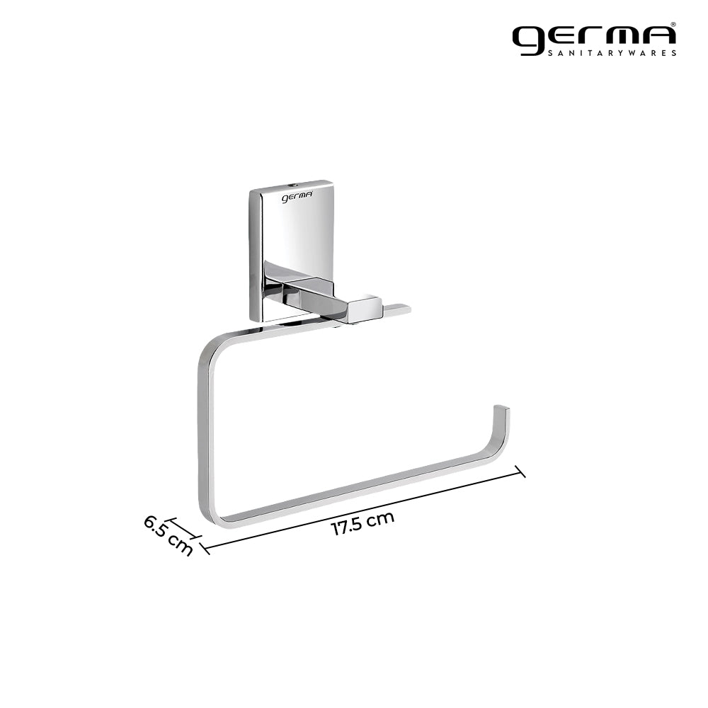 Germa Sanitarywares 304 Stainless Steel Towel Ring for Bathroom | Napkin Hanger for Washbasin | Napkin Holder | Towel Hanger | Bathroom Accessories (Chrome) - TR 9104 Towel Ring