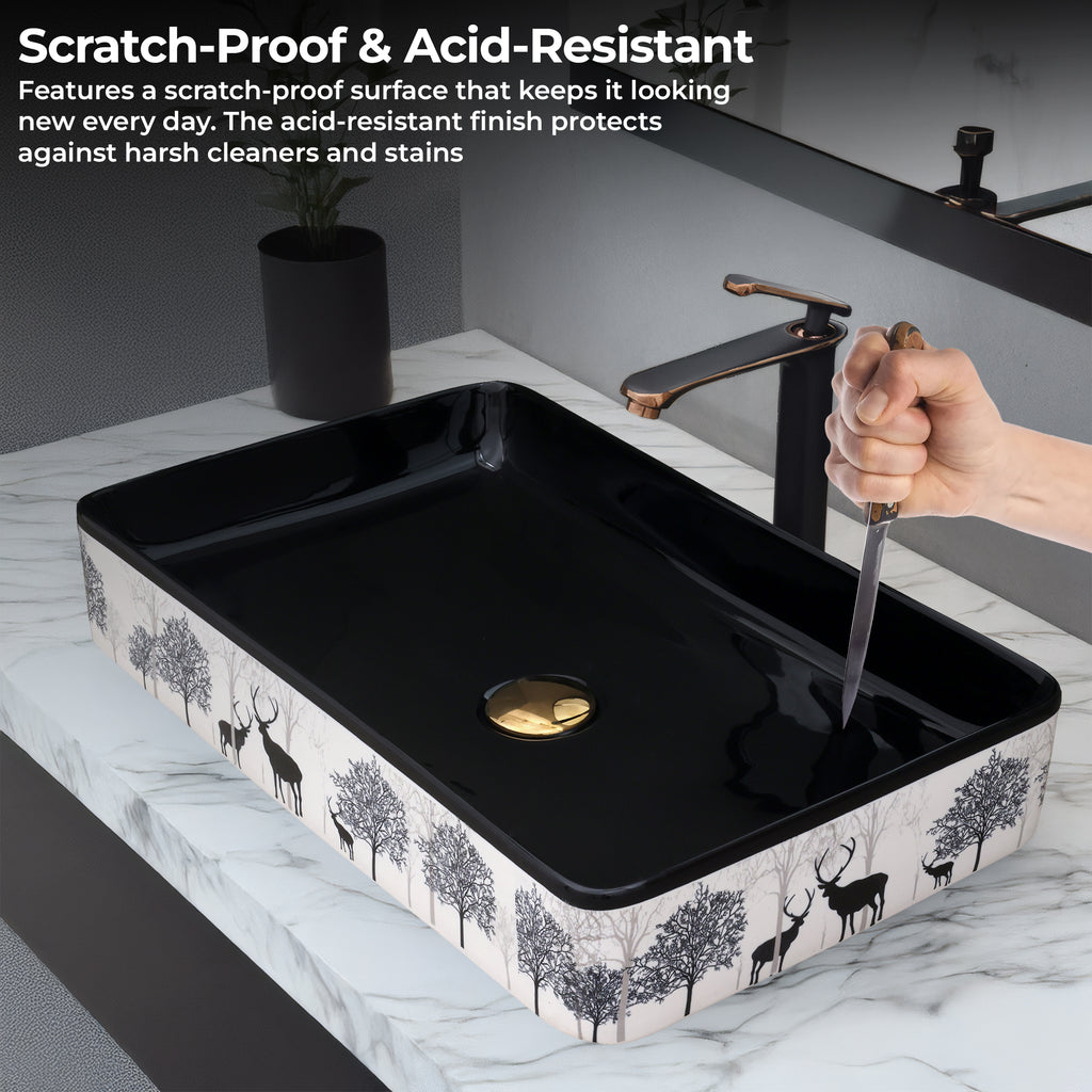 Ceramic Table Top Designer Basin - Life Time Coating Warranty - MOSCON 128