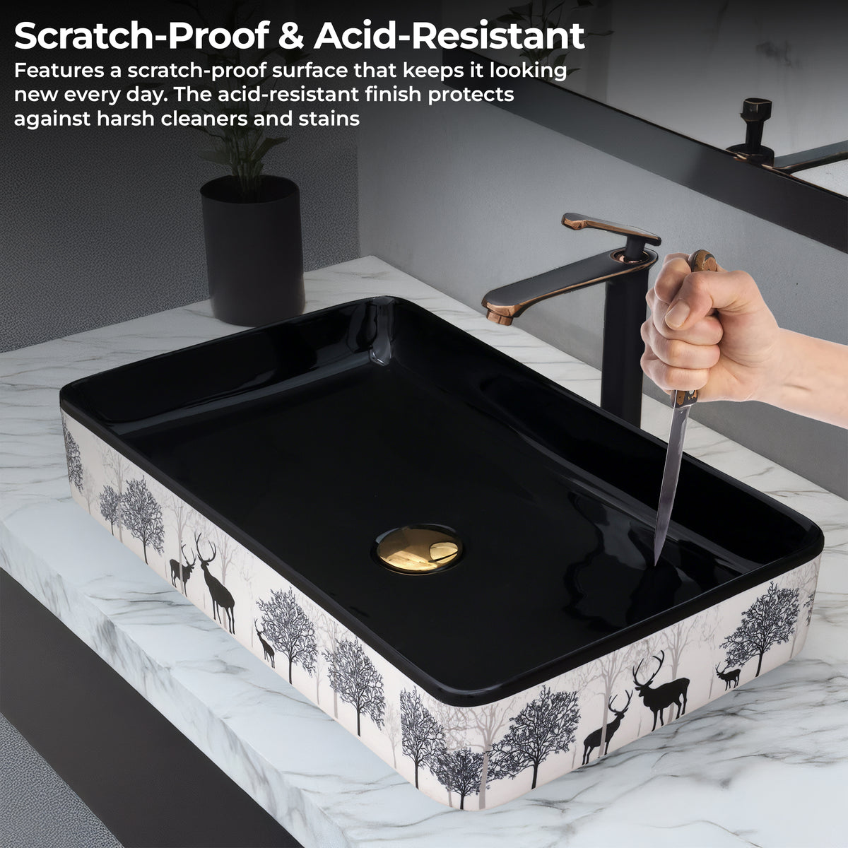 Ceramic Table Top Designer Basin - Life Time Coating Warranty - MOSCON 128