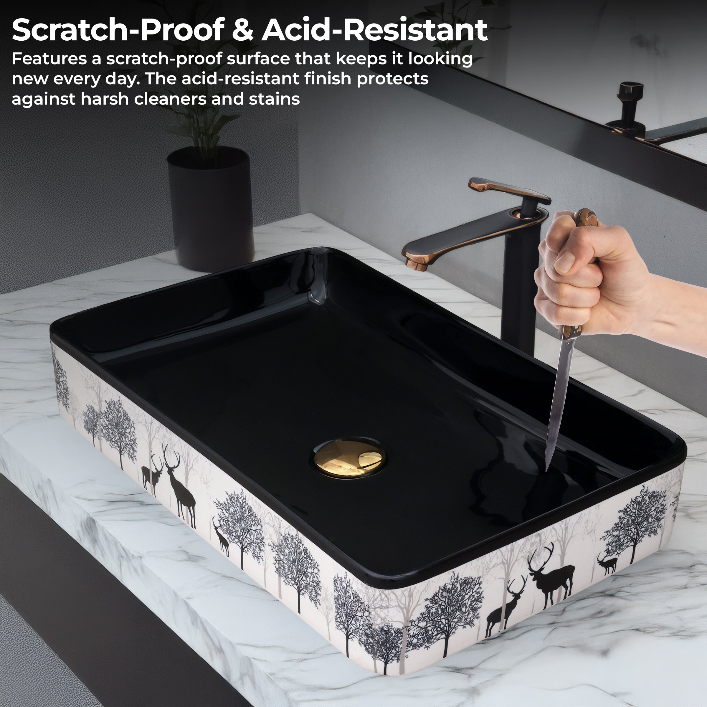 Ceramic Table Top Designer Basin - Life Time Coating Warranty - MOSCON 128