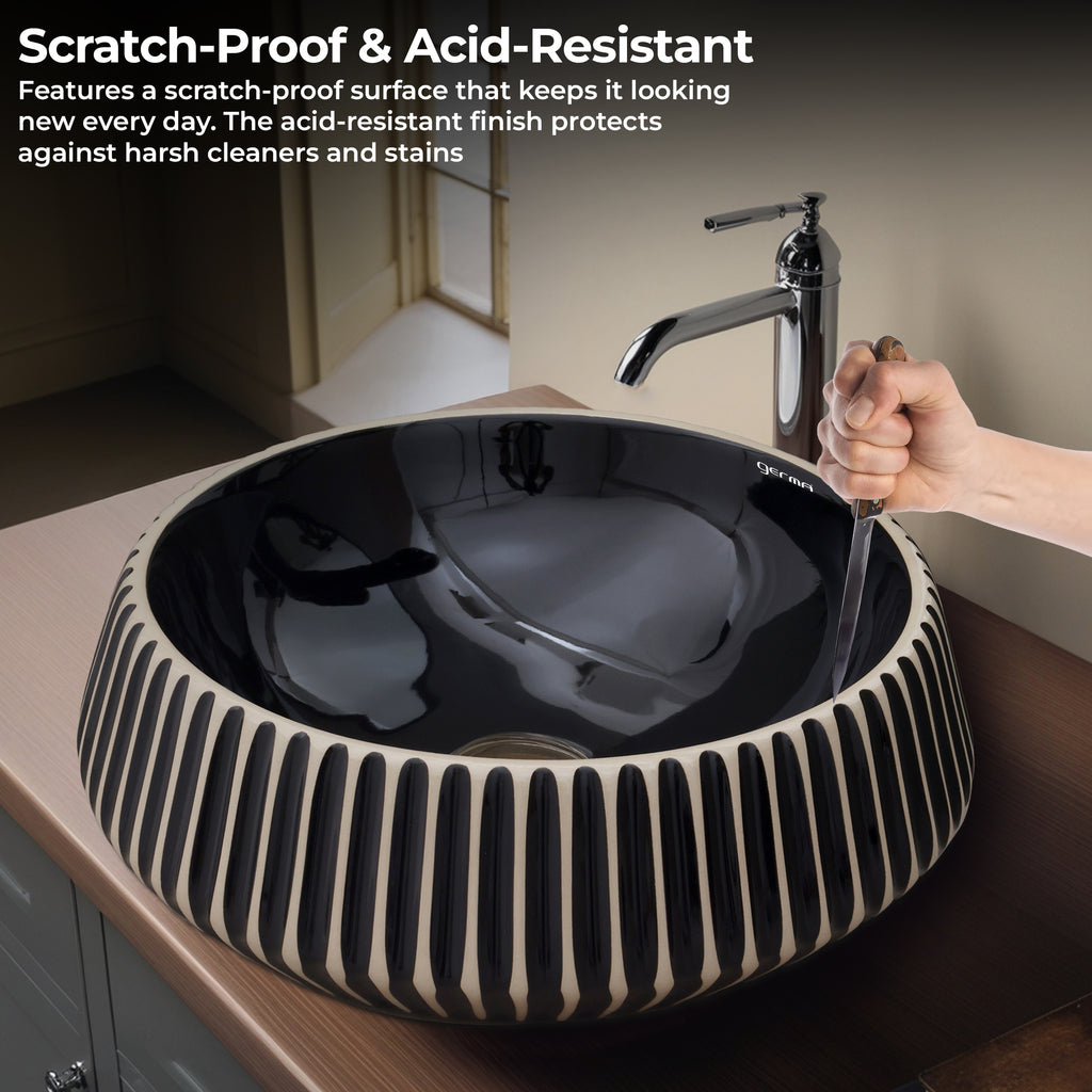 Ceramic Table Top Designer Basin - Life Time Coating Warranty - GLOBE 110