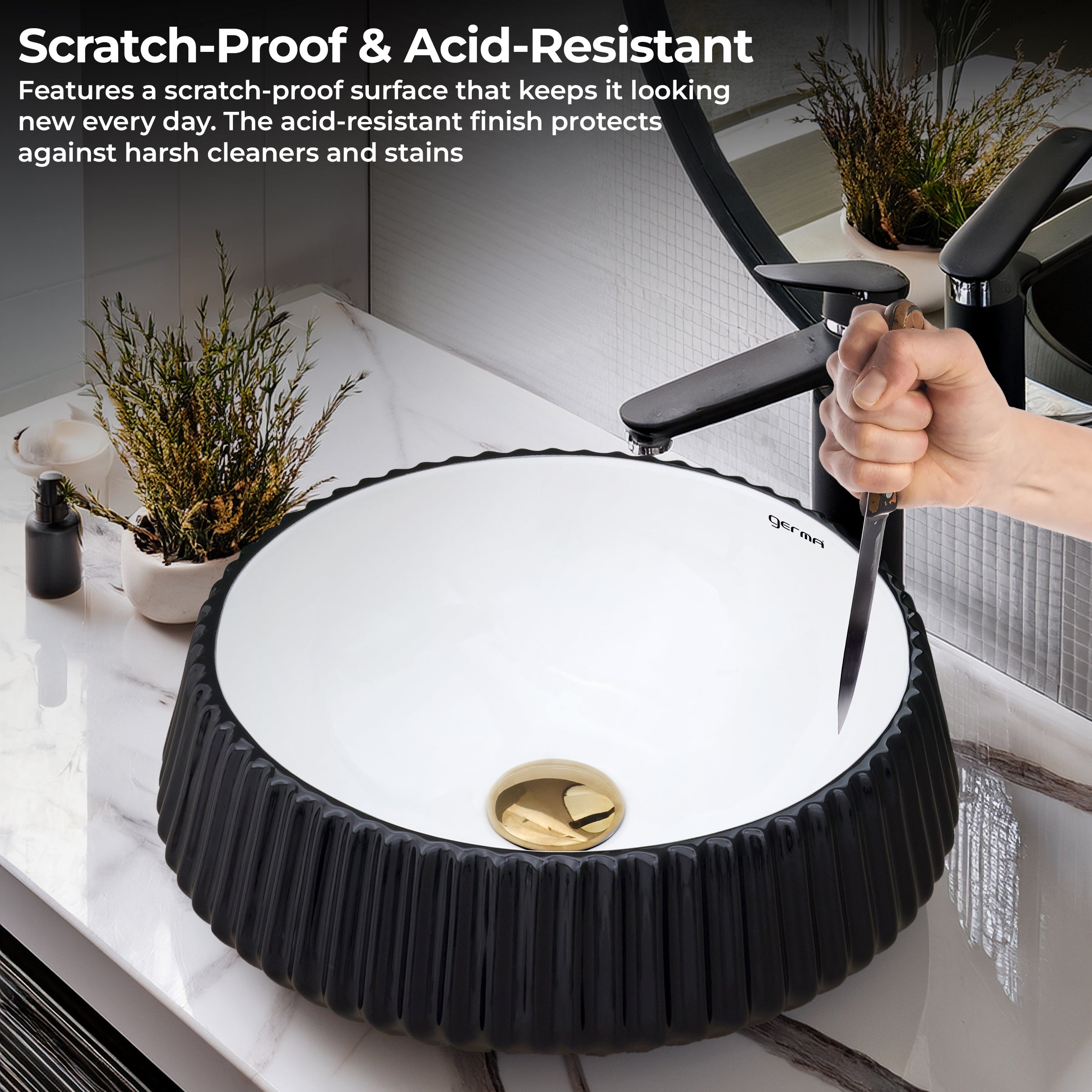 Ceramic Table Top Designer Basin - Life Time Coating Warranty - GLOBE 111