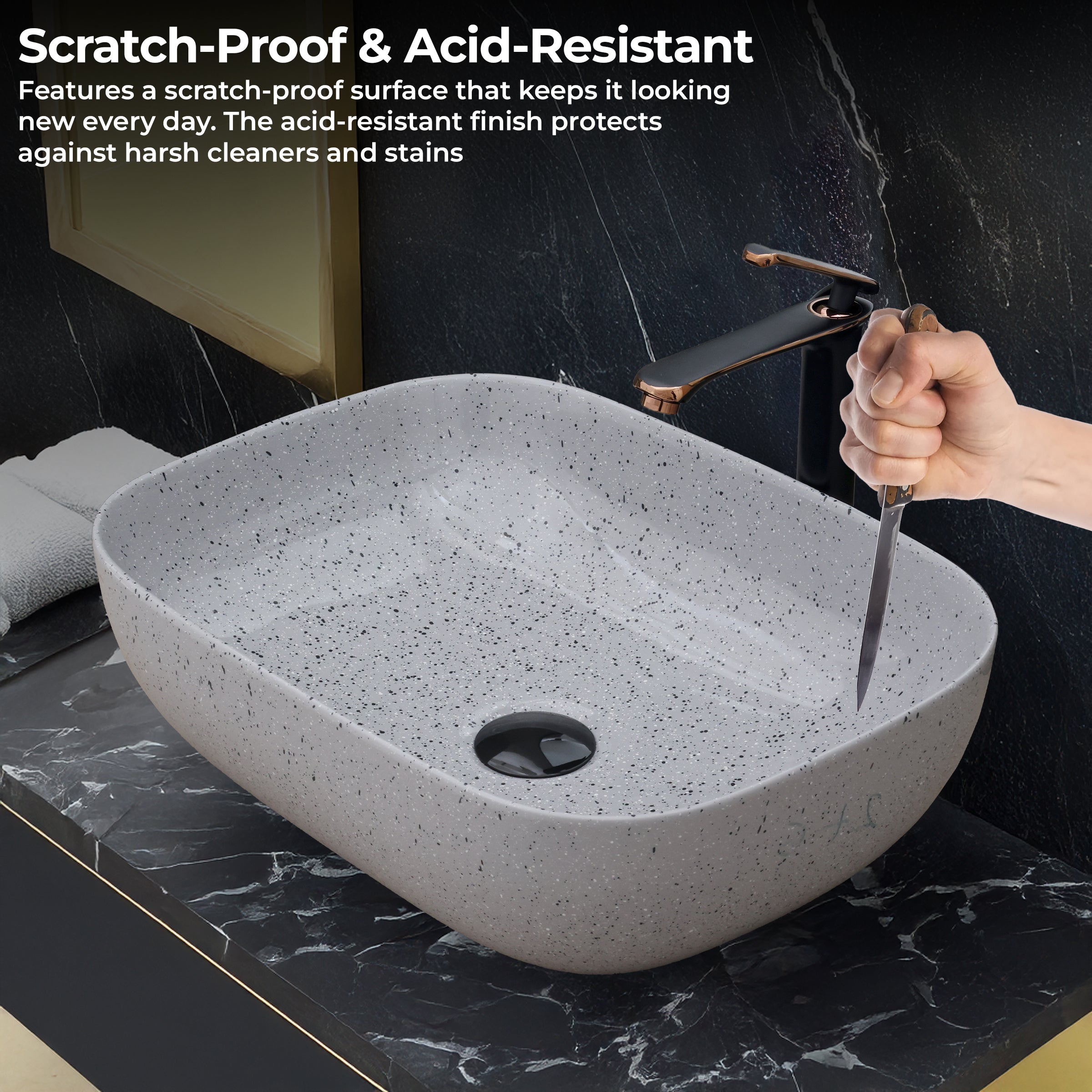 Ceramic Table Top Designer Basin - Life Time Coating Warranty - STELLAR 257