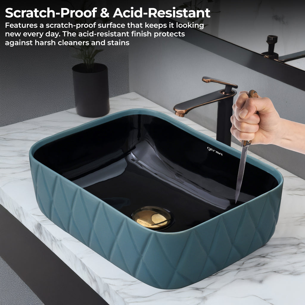 Ceramic Table Top Designer Basin - Life Time Coating Warranty - MINI SPADE 104