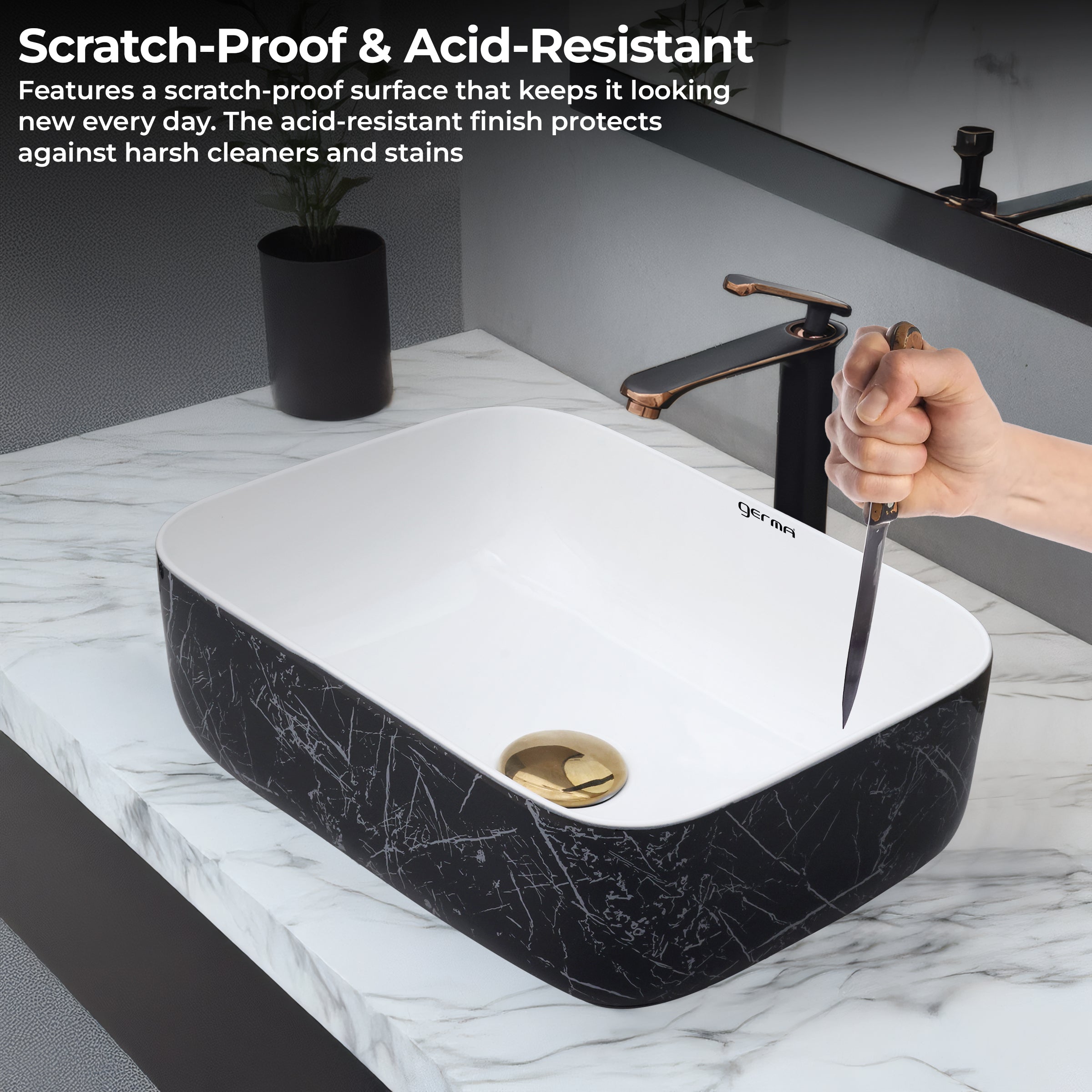 Ceramic Table Top Designer Basin - Life Time Coating Warranty - MINI SPADE 234