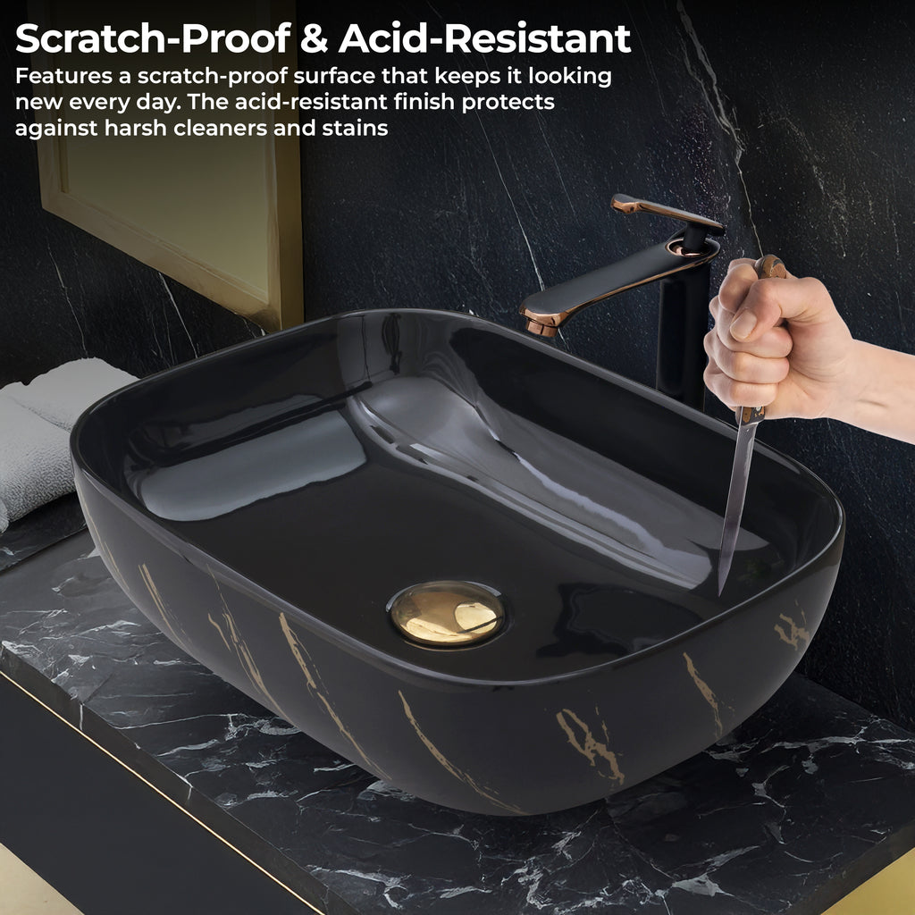 Ceramic Table Top Designer Basin - Life Time Coating Warranty - STELLAR 401