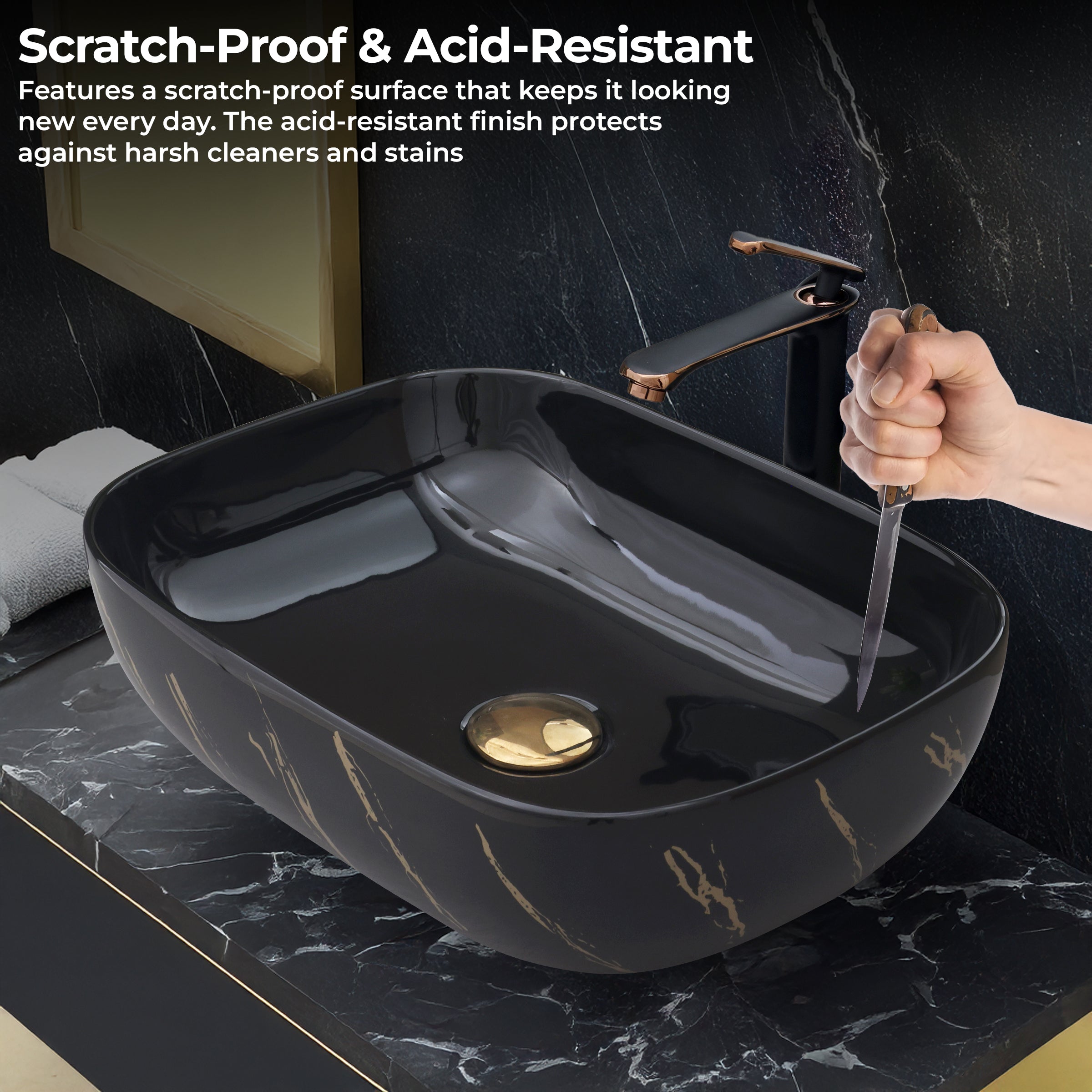 Ceramic Table Top Designer Basin - Life Time Coating Warranty - STELLAR 401