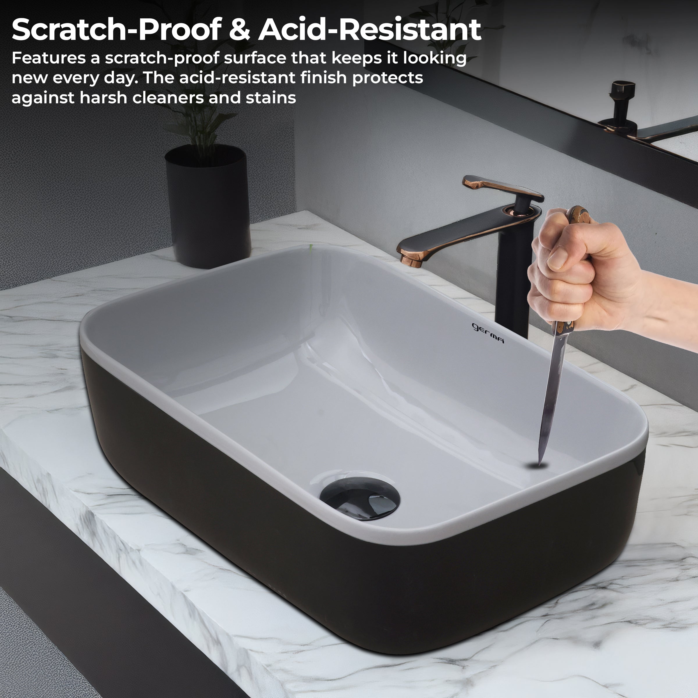 Ceramic Table Top Designer Basin - Life Time Coating Warranty - MINI SPADE 102