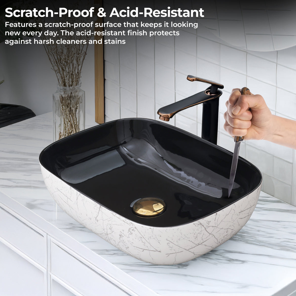 Ceramic Table Top Designer Basin - Life Time Coating Warranty - STELLAR 190