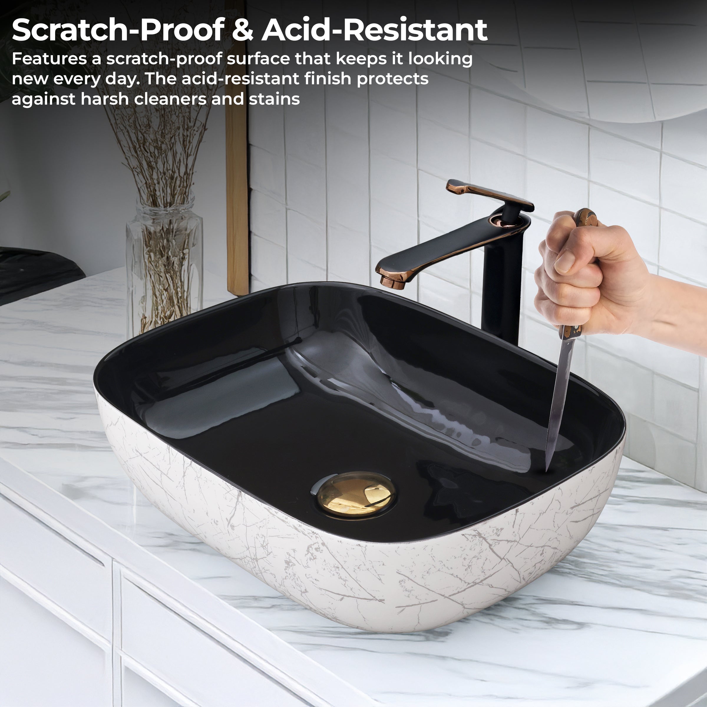 Ceramic Table Top Designer Basin - Life Time Coating Warranty - STELLAR 190