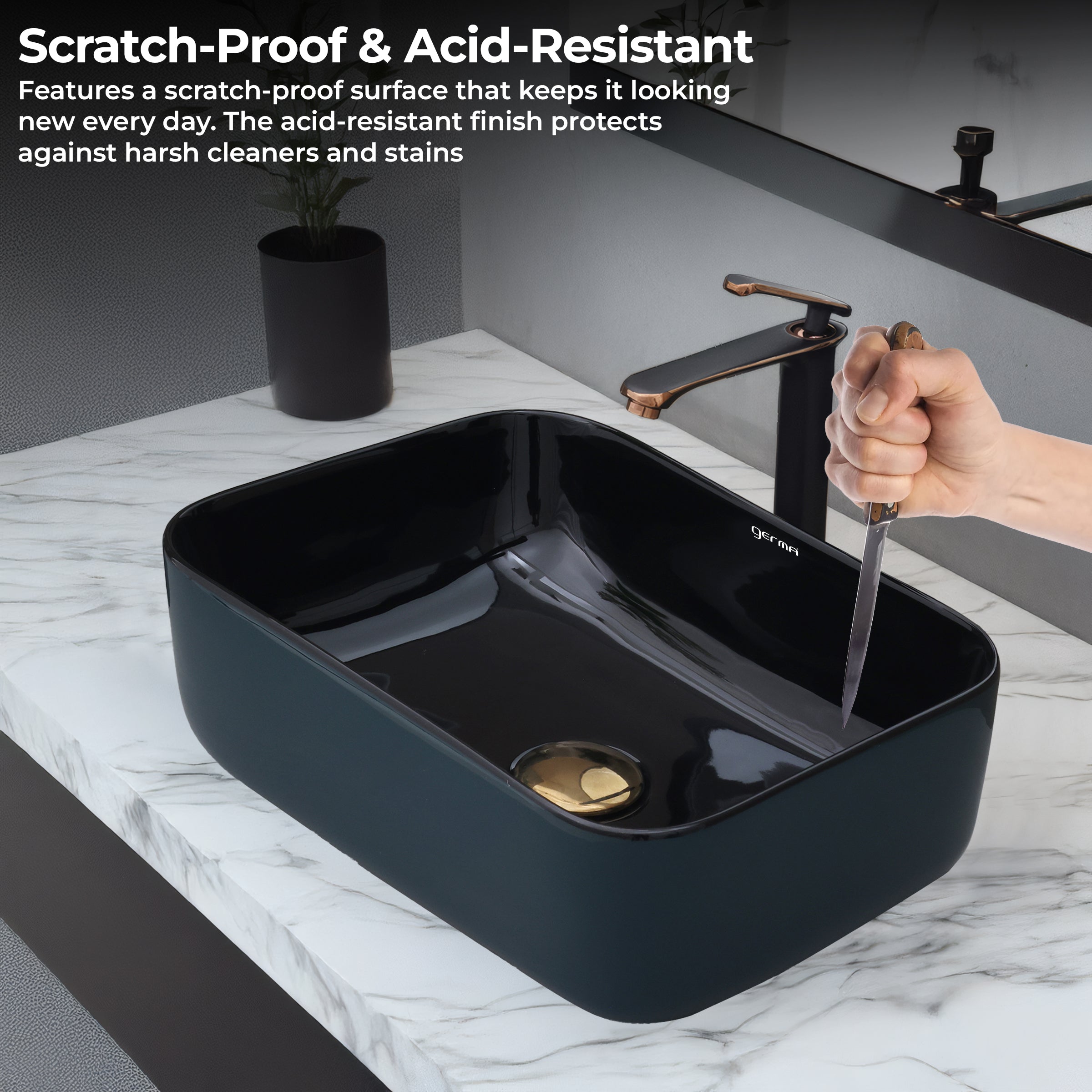 Ceramic Table Top Designer Basin - Life Time Coating Warranty - MINI SPADE 258