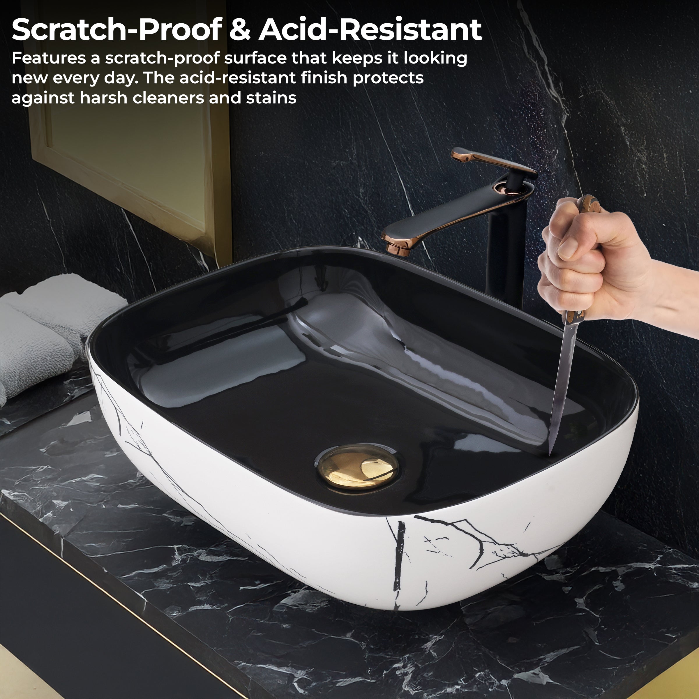 Ceramic Table Top Designer Basin - Life Time Coating Warranty - STELLAR 230