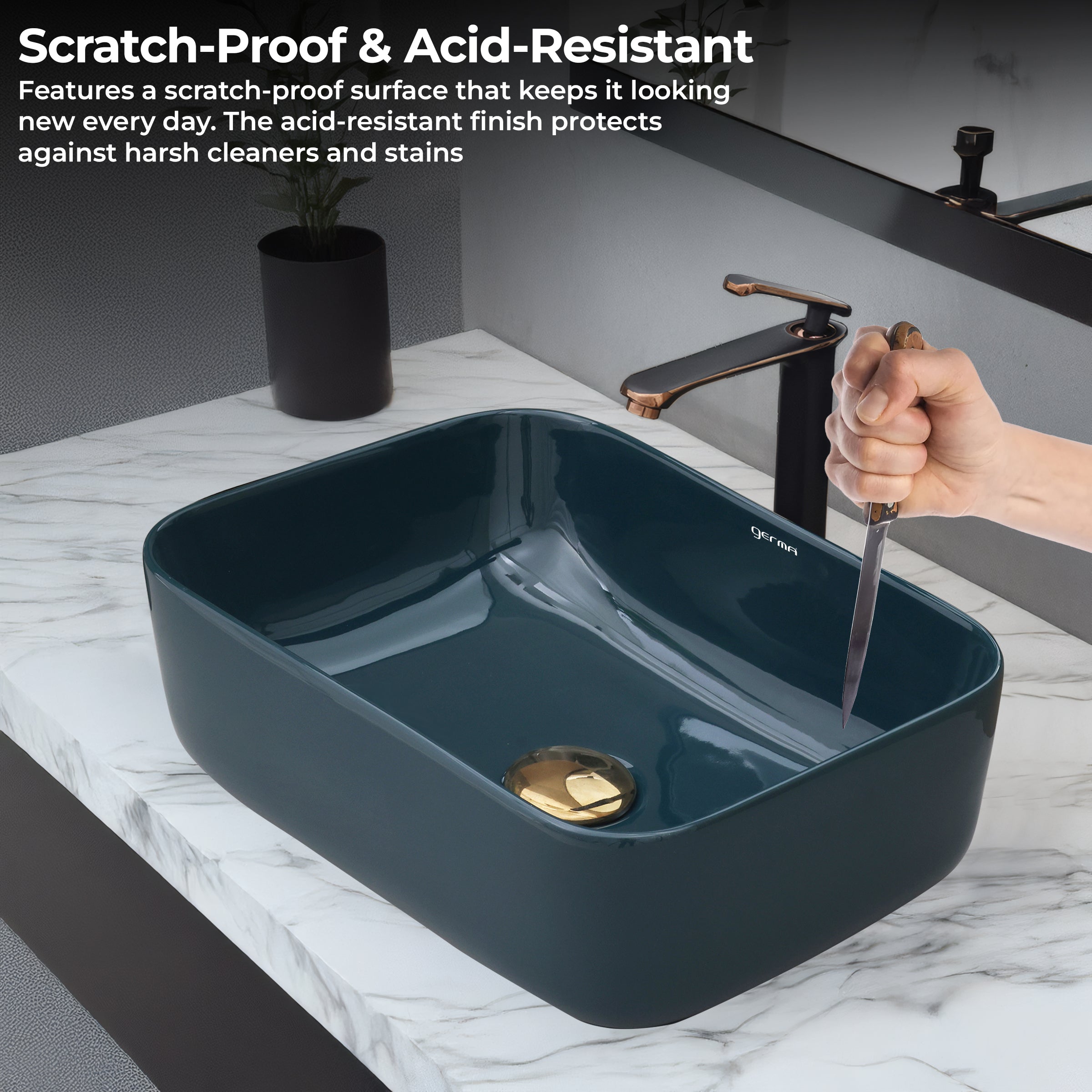 Ceramic Table Top Designer Basin - Life Time Coating Warranty - MINI SPADE 301