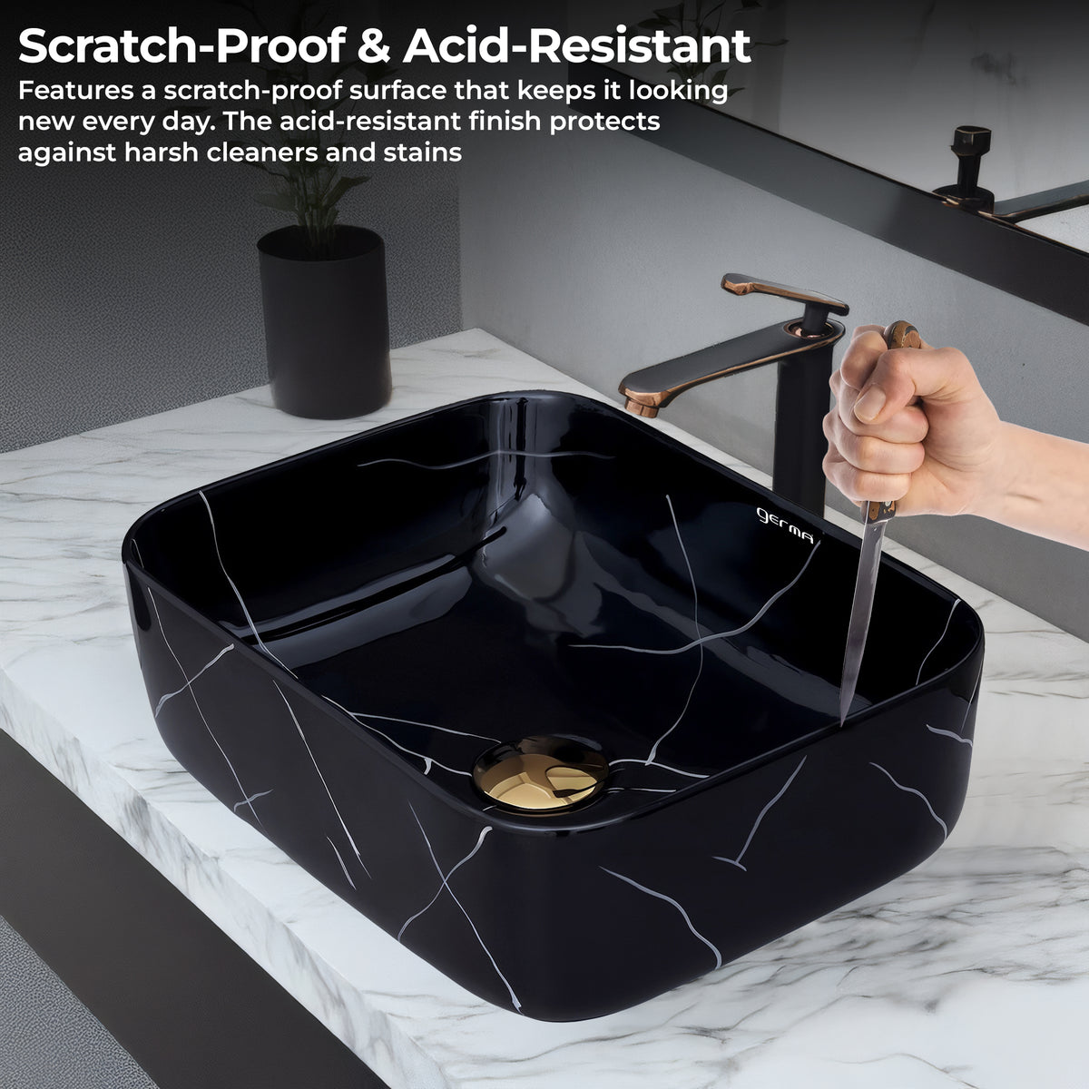 Ceramic Table Top Designer Basin - Life Time Coating Warranty - MINI SPADE 160