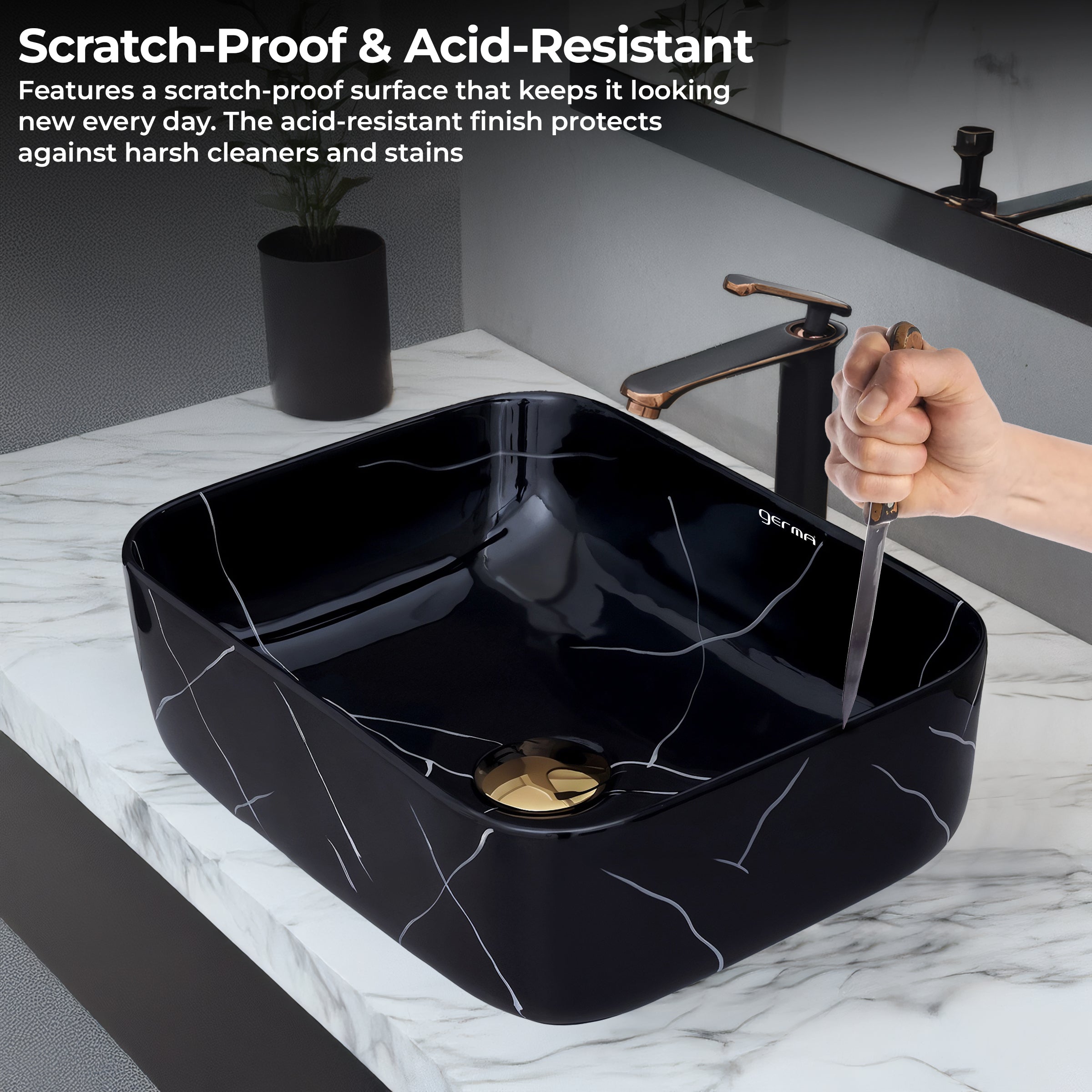 Ceramic Table Top Designer Basin - Life Time Coating Warranty - MINI SPADE 160