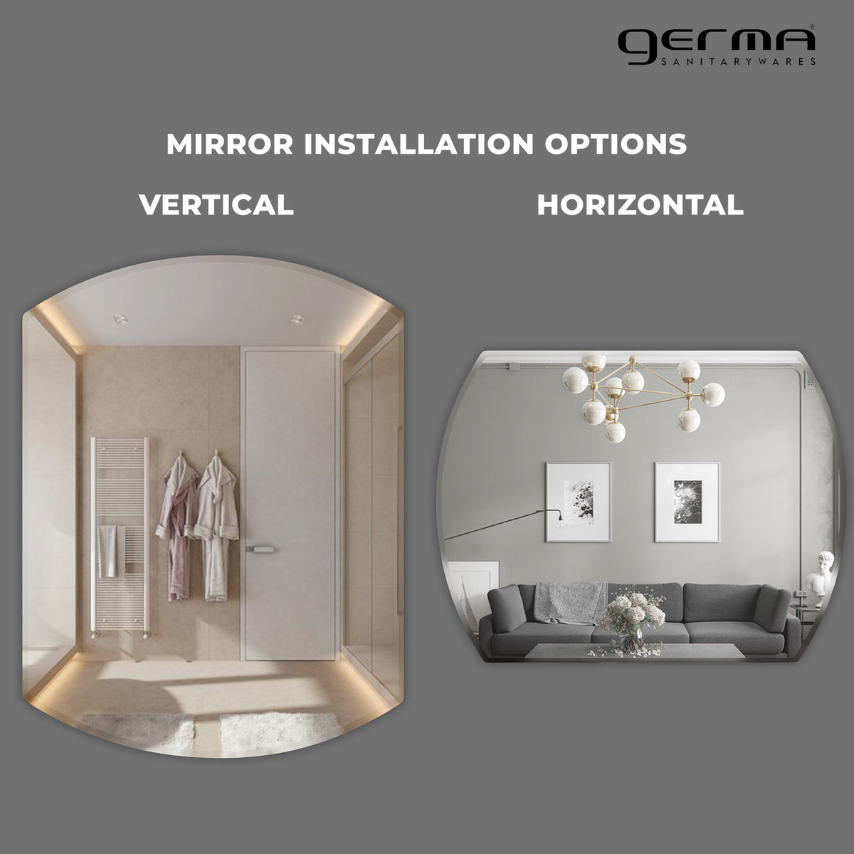 Wall Mounted Mirror - Arched Hexagon Shape
