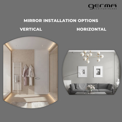 Wall Mounted Mirror - Arched Hexagon Shape