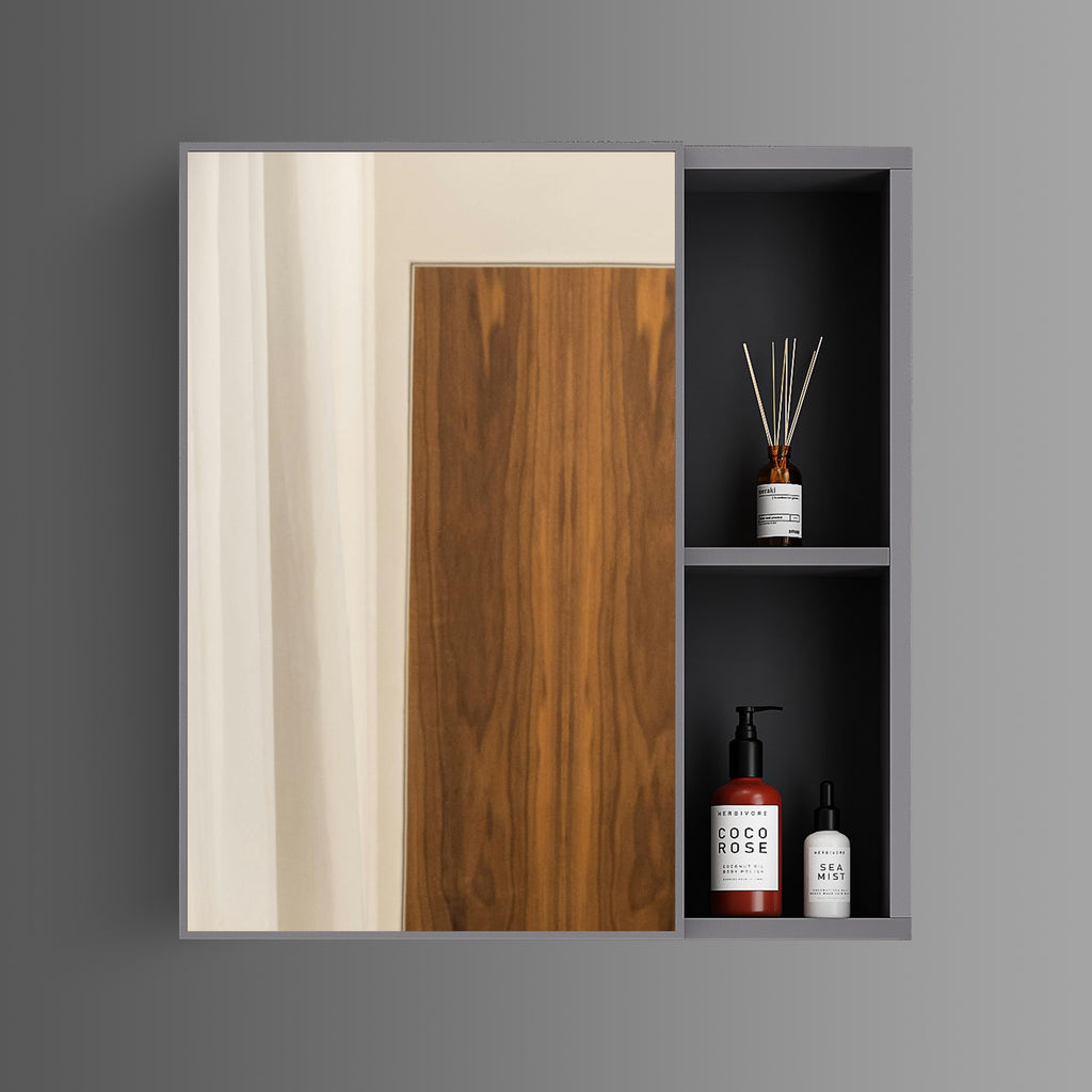 Washbasin Cabinet Along with Mirror Cabinet - Almos Grey