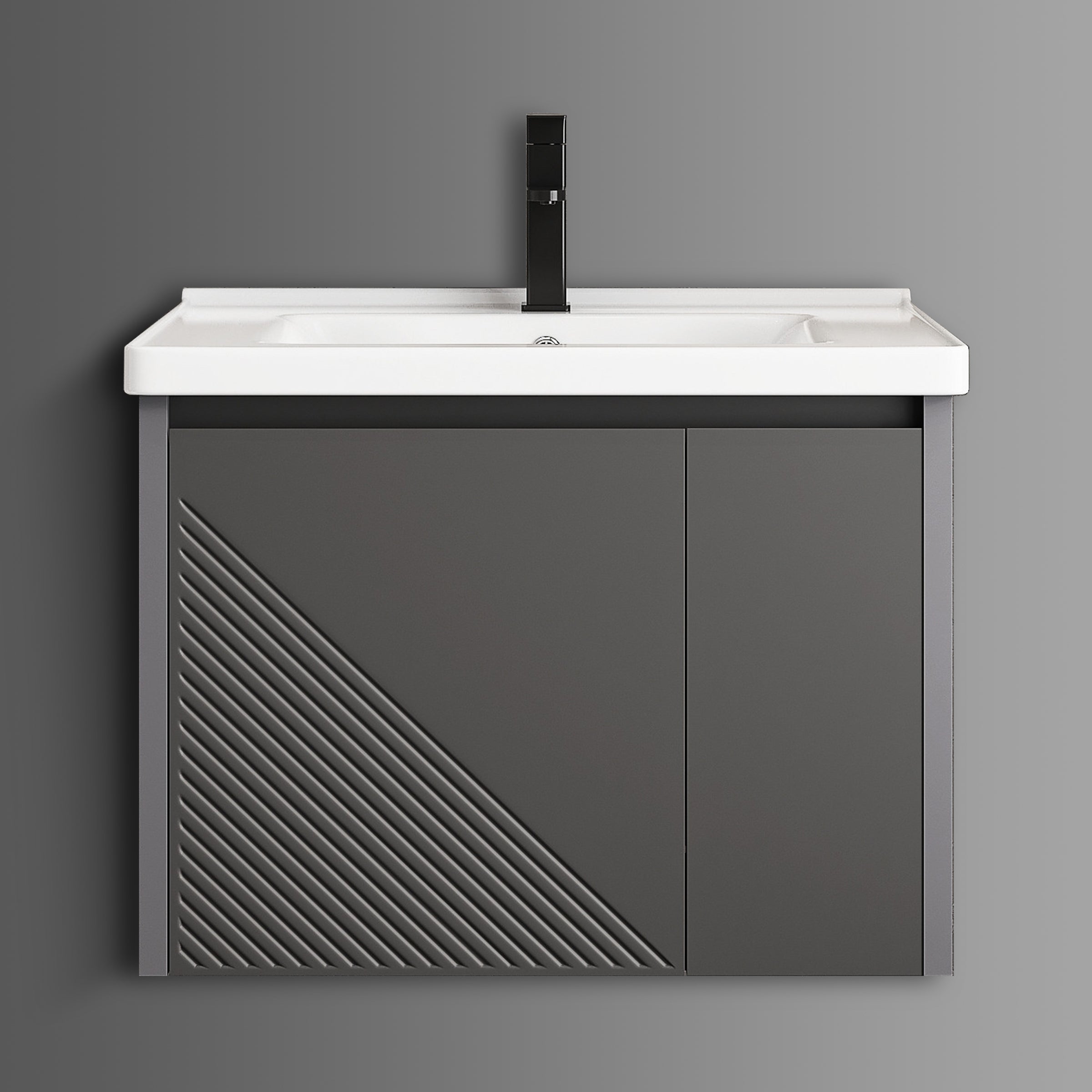 Washbasin Cabinet Along with Mirror Cabinet - Almos Grey