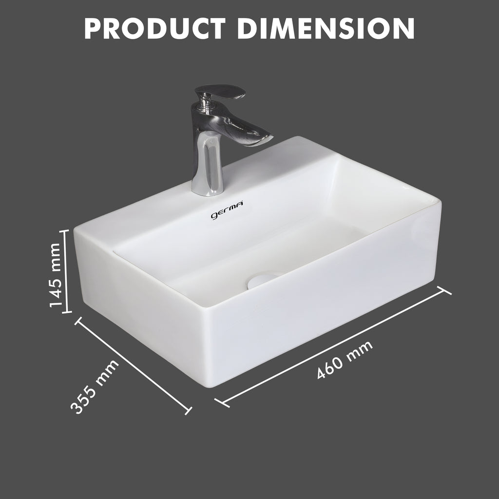 Ceramic Designer Basin Table Top Cum Wall Hung - TR 85028 BLOSSOM