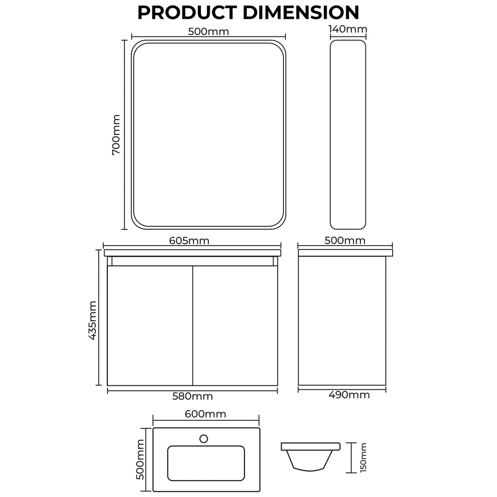 Carbon Fiber Cabinet with Mirror Cabinet - 3524