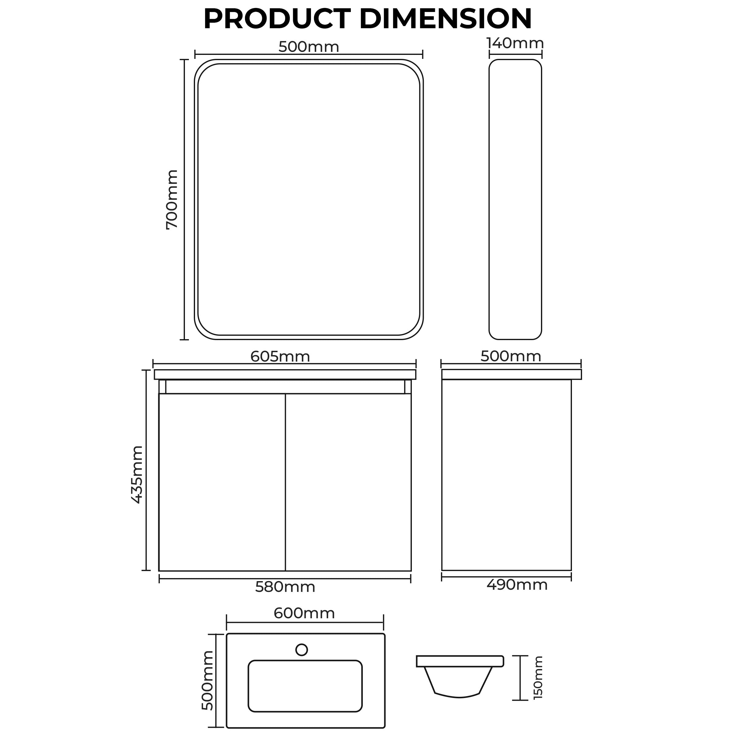 Carbon Fiber Cabinet with Mirror Cabinet - 3524