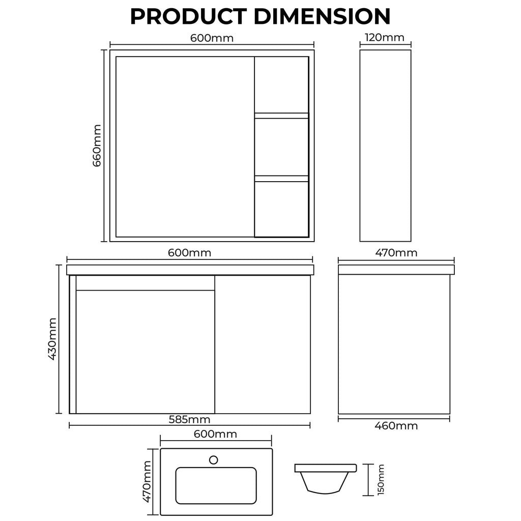 Carbon Fiber Cabinet with Mirror Cabinet - TR 3523