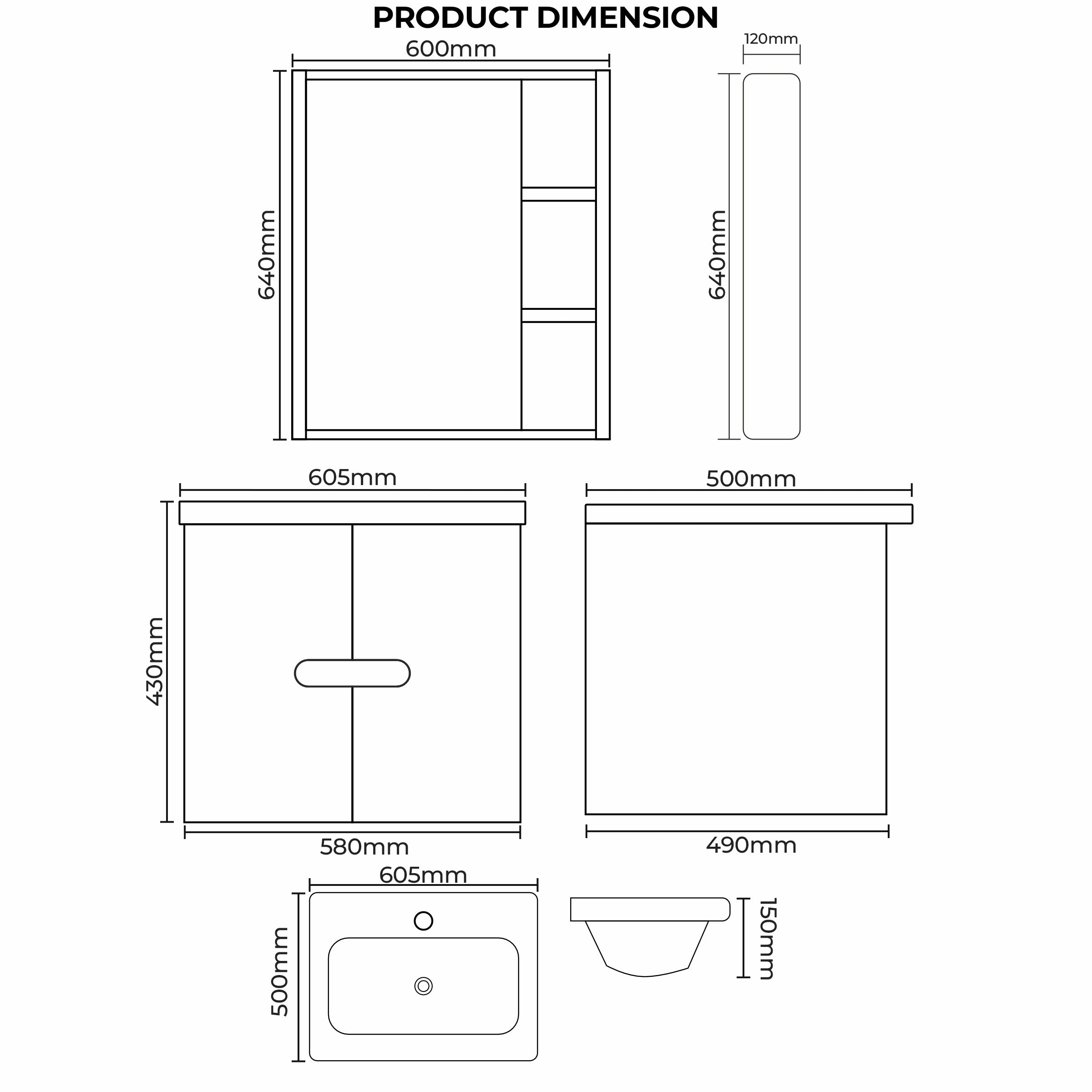 Carbon Fiber Cabinet with Mirror Cabinet - 3525