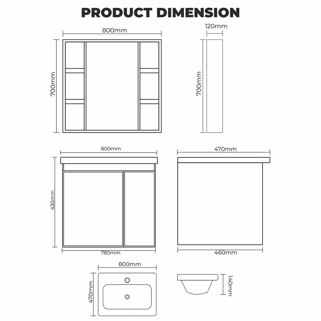 Carbon Fiber Cabinet with Mirror Cabinet - 3522