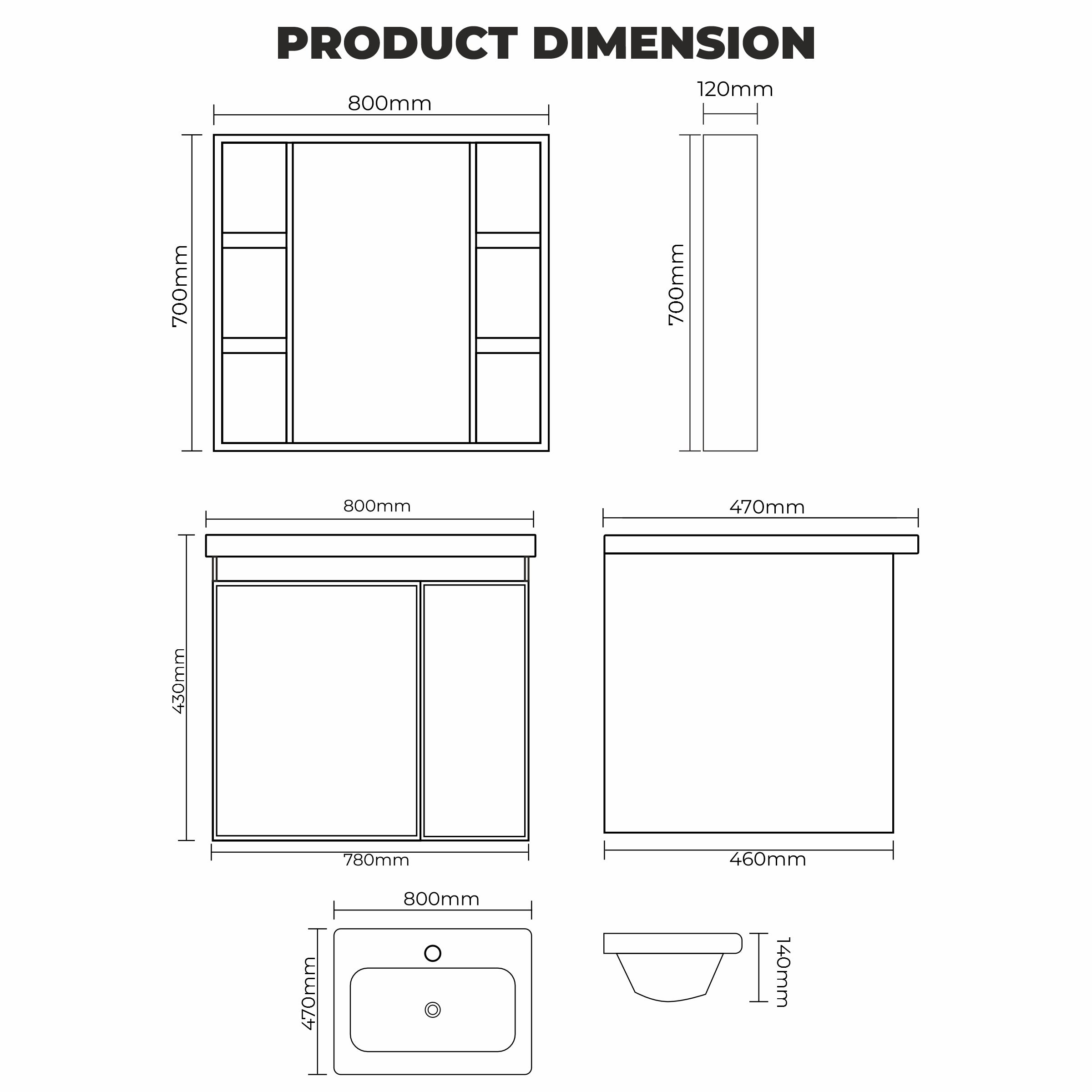Carbon Fiber Cabinet with Mirror Cabinet - 3522