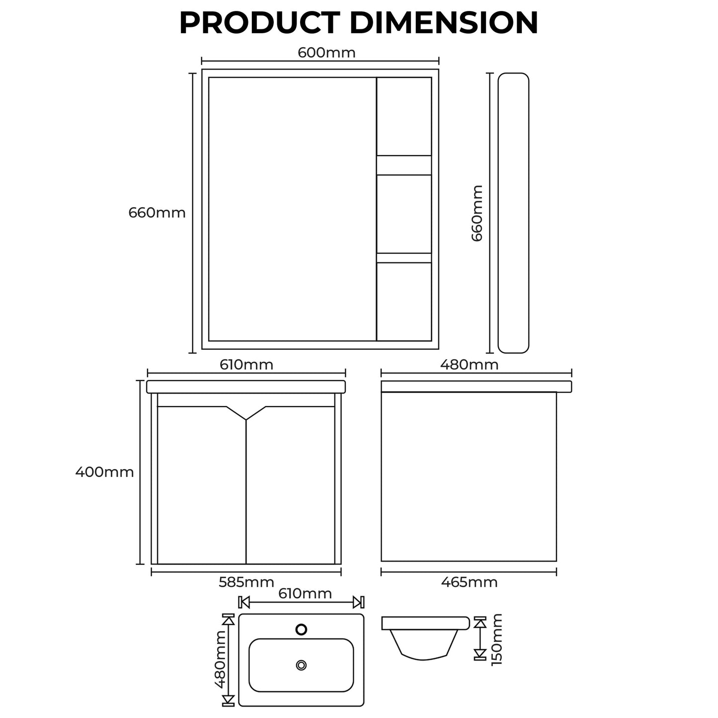 Carbon Fiber Cabinet with Mirror Cabinet - TR 3520
