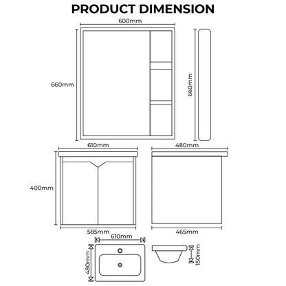 Carbon Fiber Cabinet with Mirror Cabinet - TR 3520