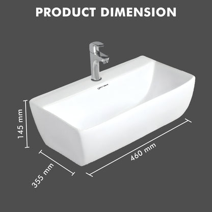 Ceramic Designer Basin Table Top Cum Wall Hung - TR 85014 ENTASI