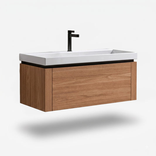 Vanity Cabinet with Washbasin - Essen-900-Log Walnut